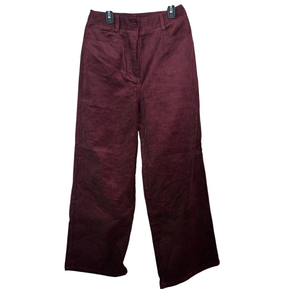 CoMMENSE Belted Corduroy Straight-Leg Pants
COLOR - Burgundy Size XS NWT - Picture 4 of 10